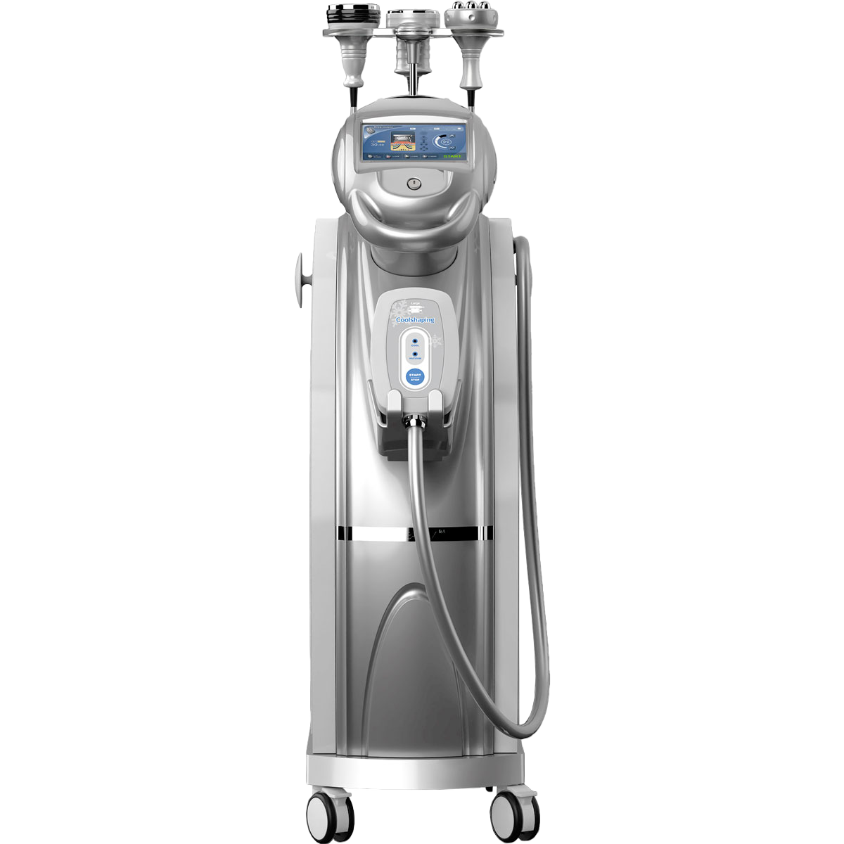 3 Max Coolshaping, schéma des technologies intégrées et synergie cryo, RF, cavitation, ultrasons